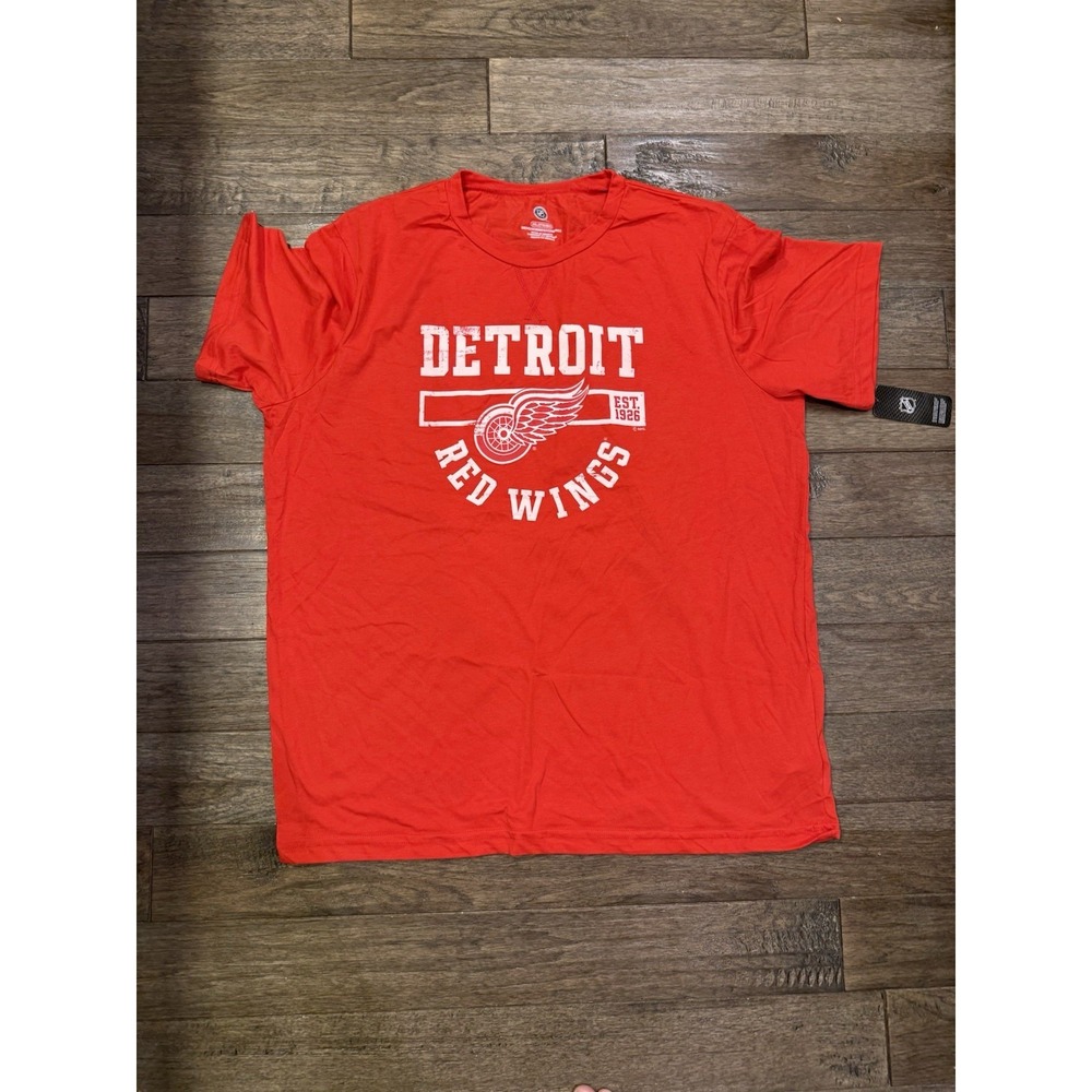 NHL Detroit Red Wings T-Shirt Mens 2XL Red‎ Graphic Short Sleeve Hockey Tee